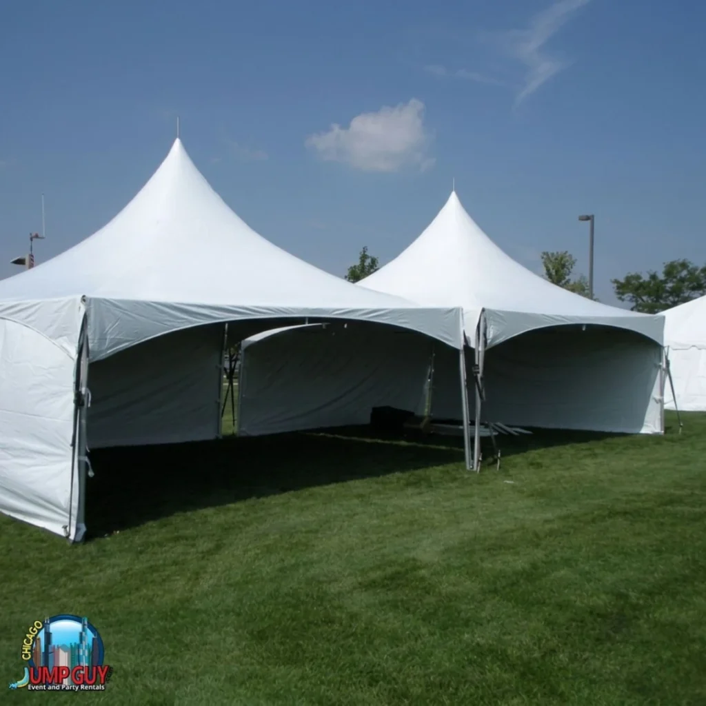 20 x 40 high peak frame tent rental for Glencoe IL backyard graduation receptions and estate events in 60022