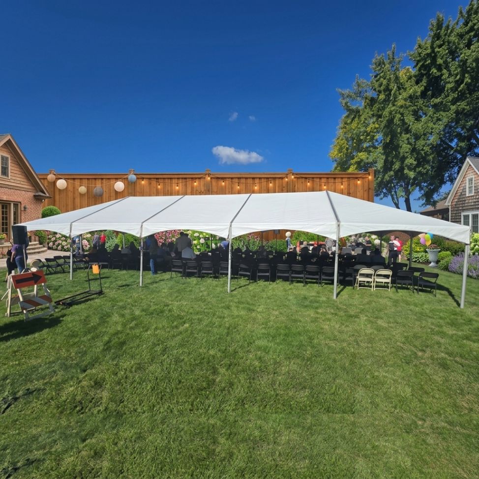 Large-format event tent setup rental for Glencoe IL community events graduation receptions and Park District outdoor programming