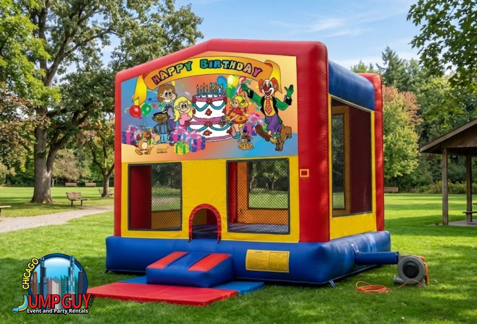 Standard inflatable bounce houses for Glencoe IL residential birthday parties across 60022 near South Elementary School