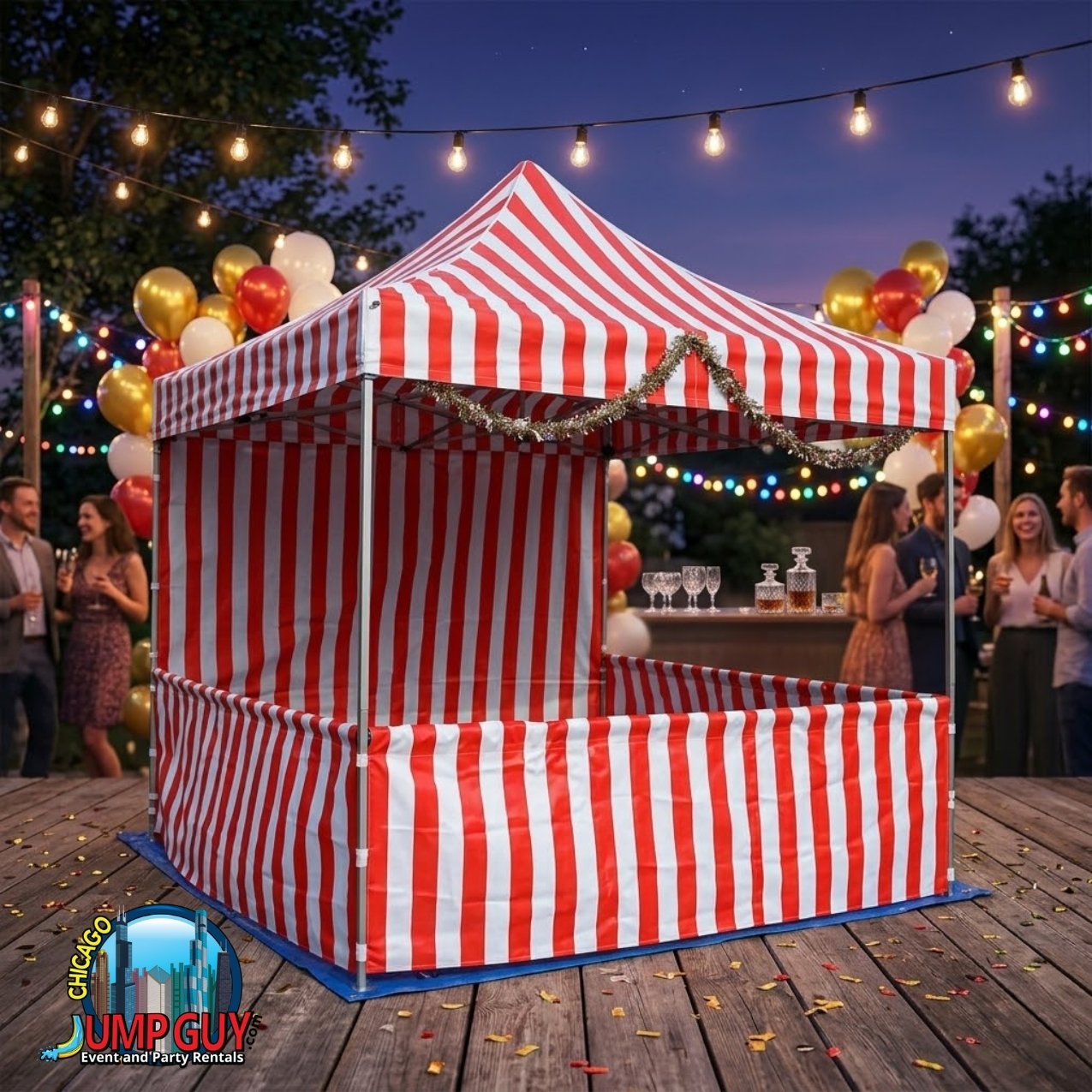 Tent rentals what we offer category card for Glencoe IL showing frame tents for graduation receptions and lakefront estate events