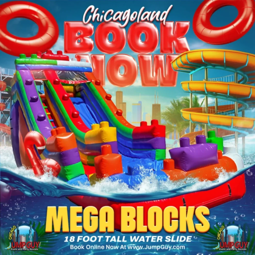 Mega Blocks 18ft Water Slide rental in Glencoe, IL (60022) by Jump Guy Party Rentals